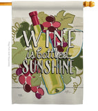 Wine is Sunshine - Wine Happy Hour & Drinks Vertical Impressions Decorative Flags HG117047 Made In USA