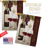 Welcome Wines - Wine Happy Hour & Drinks Vertical Impressions Decorative Flags HG117053 Made In USA