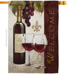 Welcome Wines - Wine Happy Hour & Drinks Vertical Impressions Decorative Flags HG117053 Made In USA