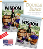 Wine in Wisdom - Wine Happy Hour & Drinks Vertical Impressions Decorative Flags HG117064 Made In USA