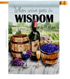 Wine in Wisdom - Wine Happy Hour & Drinks Vertical Impressions Decorative Flags HG117064 Made In USA