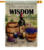 Wine in Wisdom - Wine Happy Hour & Drinks Vertical Impressions Decorative Flags HG117064 Made In USA