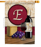 Wine E Initial - Wine Happy Hour & Drinks Vertical Impressions Decorative Flags HG130213 Made In USA