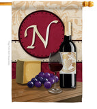Wine N Initial - Wine Happy Hour & Drinks Vertical Impressions Decorative Flags HG130222 Made In USA