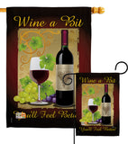 Wine a Bit - Wine Happy Hour & Drinks Vertical Impressions Decorative Flags HG117021 Made In USA