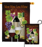 More Wine, Less Whine - Wine Happy Hour & Drinks Vertical Impressions Decorative Flags HG117022 Made In USA