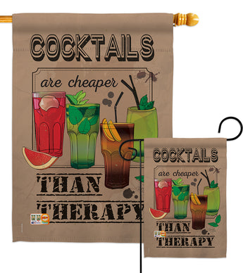 Cocktails are Cheaper - Wine Happy Hour & Drinks Vertical Impressions Decorative Flags HG117035 Made In USA