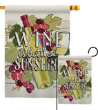 Wine is Sunshine - Wine Happy Hour & Drinks Vertical Impressions Decorative Flags HG117047 Made In USA