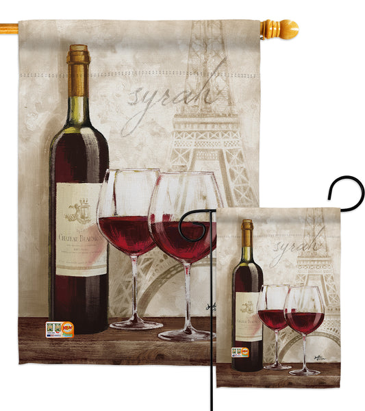 Wine in Paris - Wine Happy Hour & Drinks Vertical Impressions Decorative Flags HG117051 Made In USA