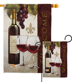 Welcome Wines - Wine Happy Hour & Drinks Vertical Impressions Decorative Flags HG117053 Made In USA