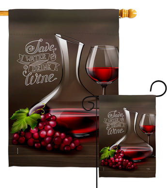 Wine Time - Wine Happy Hour & Drinks Vertical Impressions Decorative Flags HG117073 Made In USA