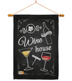 Wine House - Wine Happy Hour & Drinks Vertical Impressions Decorative Flags HG117002 Made In USA