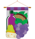 Wine - Wine Happy Hour & Drinks Vertical Applique Decorative Flags HG117014