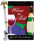 Wine Garden - Wine Happy Hour & Drinks Vertical Applique Decorative Flags HG117016