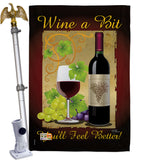 Wine a Bit - Wine Happy Hour & Drinks Vertical Impressions Decorative Flags HG117021 Made In USA