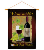 Wine a Bit - Wine Happy Hour & Drinks Vertical Impressions Decorative Flags HG117021 Made In USA