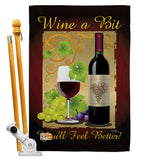 Wine a Bit - Wine Happy Hour & Drinks Vertical Impressions Decorative Flags HG117021 Made In USA