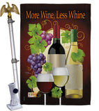 More Wine, Less Whine - Wine Happy Hour & Drinks Vertical Impressions Decorative Flags HG117022 Made In USA