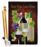 More Wine, Less Whine - Wine Happy Hour & Drinks Vertical Impressions Decorative Flags HG117022 Made In USA