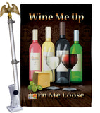 Wine Me Up, Turn Me Loose - Wine Happy Hour & Drinks Vertical Impressions Decorative Flags HG117030 Made In USA
