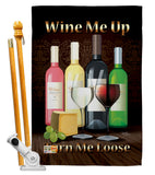 Wine Me Up, Turn Me Loose - Wine Happy Hour & Drinks Vertical Impressions Decorative Flags HG117030 Made In USA