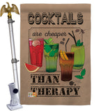 Cocktails are Cheaper - Wine Happy Hour & Drinks Vertical Impressions Decorative Flags HG117035 Made In USA