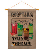 Cocktails are Cheaper - Wine Happy Hour & Drinks Vertical Impressions Decorative Flags HG117035 Made In USA