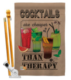 Cocktails are Cheaper - Wine Happy Hour & Drinks Vertical Impressions Decorative Flags HG117035 Made In USA