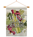 Wine is Sunshine - Wine Happy Hour & Drinks Vertical Impressions Decorative Flags HG117047 Made In USA