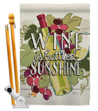 Wine is Sunshine - Wine Happy Hour & Drinks Vertical Impressions Decorative Flags HG117047 Made In USA