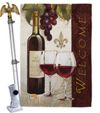 Welcome Wines - Wine Happy Hour & Drinks Vertical Impressions Decorative Flags HG117053 Made In USA