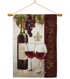 Welcome Wines - Wine Happy Hour & Drinks Vertical Impressions Decorative Flags HG117053 Made In USA