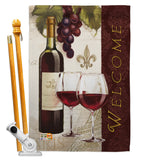 Welcome Wines - Wine Happy Hour & Drinks Vertical Impressions Decorative Flags HG117053 Made In USA