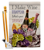 Wine Superpower - Wine Happy Hour & Drinks Vertical Impressions Decorative Flags HG117063 Made In USA