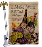 Wine Superpower - Wine Happy Hour & Drinks Vertical Impressions Decorative Flags HG117063 Made In USA