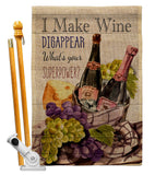 Wine Superpower - Wine Happy Hour & Drinks Vertical Impressions Decorative Flags HG117063 Made In USA