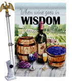 Wine in Wisdom - Wine Happy Hour & Drinks Vertical Impressions Decorative Flags HG117064 Made In USA