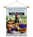 Wine in Wisdom - Wine Happy Hour & Drinks Vertical Impressions Decorative Flags HG117064 Made In USA