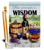 Wine in Wisdom - Wine Happy Hour & Drinks Vertical Impressions Decorative Flags HG117064 Made In USA