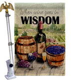 Wine in Wisdom - Wine Happy Hour & Drinks Vertical Impressions Decorative Flags HG117064 Made In USA