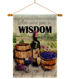 Wine in Wisdom - Wine Happy Hour & Drinks Vertical Impressions Decorative Flags HG117064 Made In USA