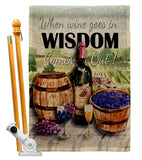 Wine in Wisdom - Wine Happy Hour & Drinks Vertical Impressions Decorative Flags HG117064 Made In USA