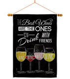 Best Wine with Friends - Wine Happy Hour & Drinks Vertical Impressions Decorative Flags HG117072 Made In USA