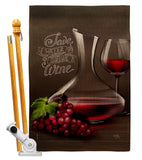 Wine Time - Wine Happy Hour & Drinks Vertical Impressions Decorative Flags HG117073 Made In USA