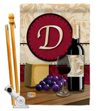 Wine D Initial - Wine Happy Hour & Drinks Vertical Impressions Decorative Flags HG130212 Made In USA