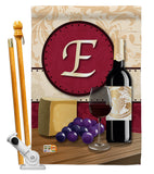 Wine E Initial - Wine Happy Hour & Drinks Vertical Impressions Decorative Flags HG130213 Made In USA