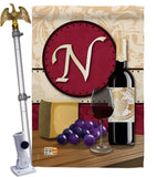 Wine N Initial - Wine Happy Hour & Drinks Vertical Impressions Decorative Flags HG130222 Made In USA