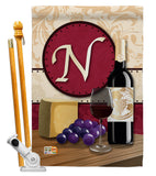 Wine N Initial - Wine Happy Hour & Drinks Vertical Impressions Decorative Flags HG130222 Made In USA