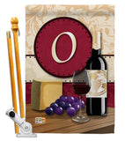 Wine O Initial - Wine Happy Hour & Drinks Vertical Impressions Decorative Flags HG130223 Made In USA