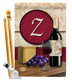 Wine Z Initial - Wine Happy Hour & Drinks Vertical Impressions Decorative Flags HG130234 Made In USA